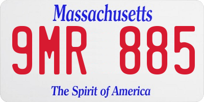 MA license plate 9MR885