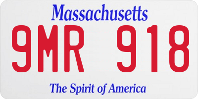 MA license plate 9MR918
