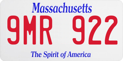 MA license plate 9MR922
