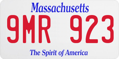 MA license plate 9MR923