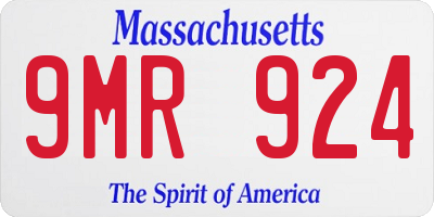 MA license plate 9MR924