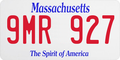 MA license plate 9MR927