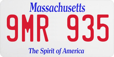 MA license plate 9MR935