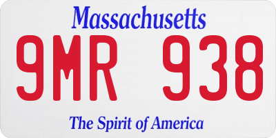 MA license plate 9MR938