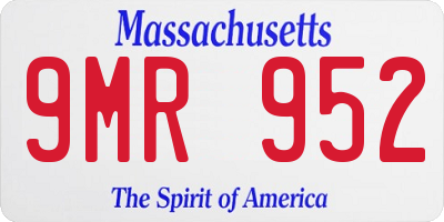 MA license plate 9MR952