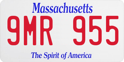 MA license plate 9MR955