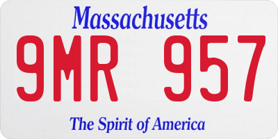 MA license plate 9MR957