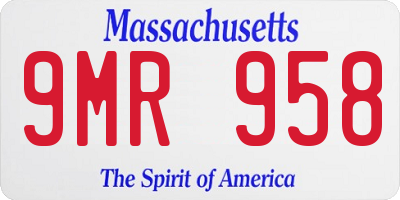 MA license plate 9MR958