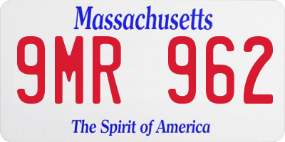 MA license plate 9MR962
