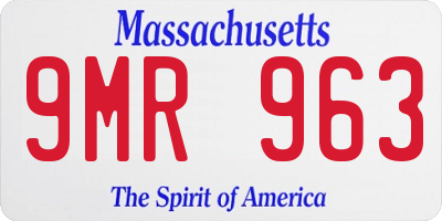 MA license plate 9MR963