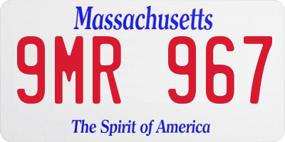MA license plate 9MR967