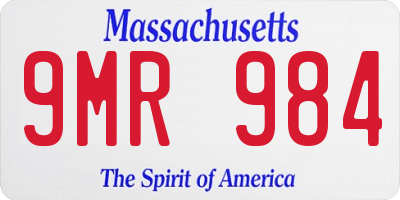 MA license plate 9MR984