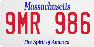 MA license plate 9MR986