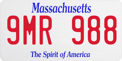 MA license plate 9MR988