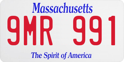 MA license plate 9MR991