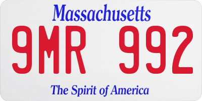 MA license plate 9MR992