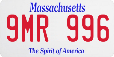 MA license plate 9MR996