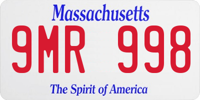 MA license plate 9MR998