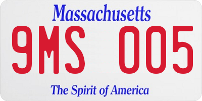 MA license plate 9MS005