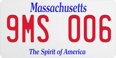 MA license plate 9MS006