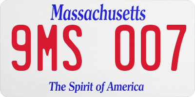 MA license plate 9MS007