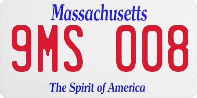 MA license plate 9MS008