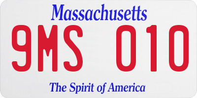 MA license plate 9MS010