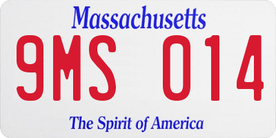 MA license plate 9MS014