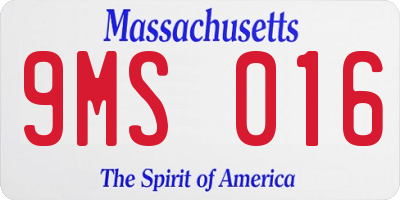MA license plate 9MS016