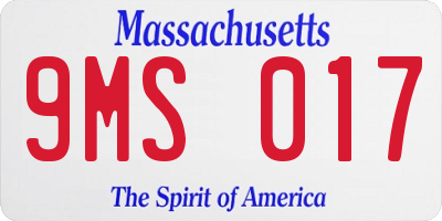 MA license plate 9MS017
