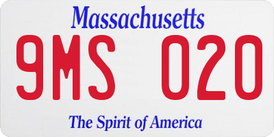 MA license plate 9MS020