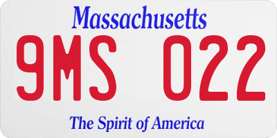 MA license plate 9MS022