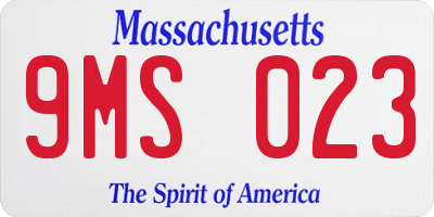 MA license plate 9MS023