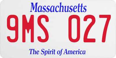 MA license plate 9MS027