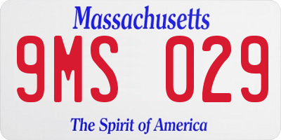 MA license plate 9MS029