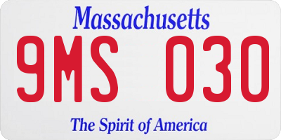 MA license plate 9MS030