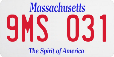 MA license plate 9MS031