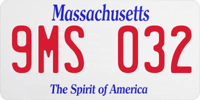 MA license plate 9MS032