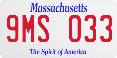 MA license plate 9MS033