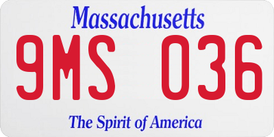 MA license plate 9MS036