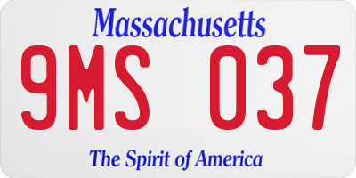 MA license plate 9MS037