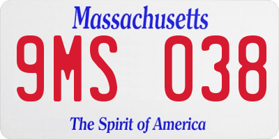 MA license plate 9MS038