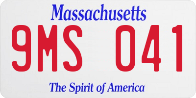 MA license plate 9MS041