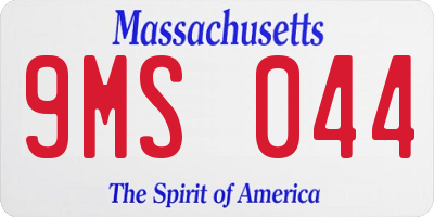 MA license plate 9MS044