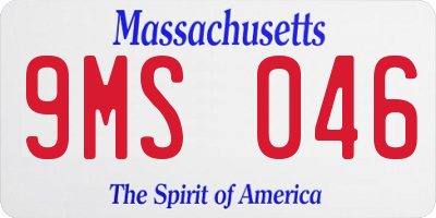 MA license plate 9MS046