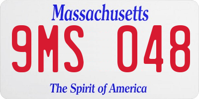 MA license plate 9MS048