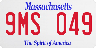 MA license plate 9MS049