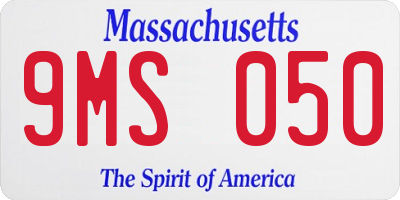 MA license plate 9MS050