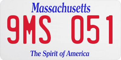 MA license plate 9MS051
