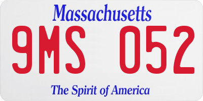 MA license plate 9MS052